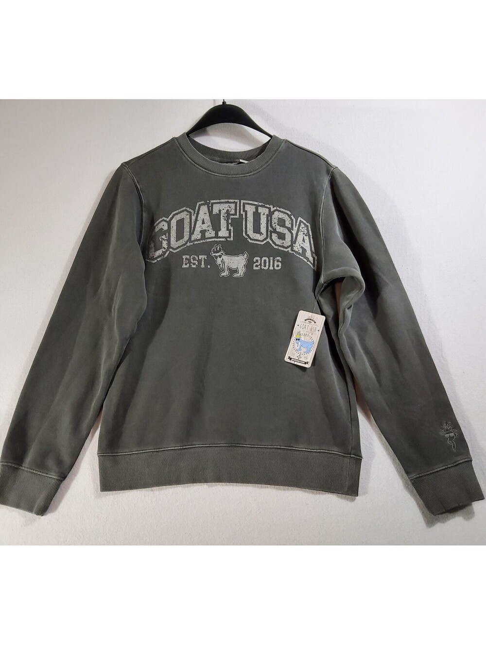 Goat USA Sweatshirt Slate Linden Crewneck Adult Size XS Unisex Pullover NWT
